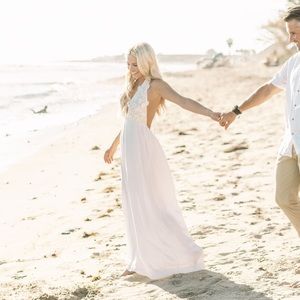 For Love and Lemons white maxi dress. Low back. Halter. Size small. Worn once.